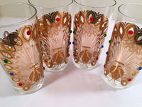 Load image into Gallery viewer, Culver Signed Mid-Century 22-Karat Gold Peacock Highball Glasses (Set of 4)
