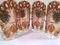 Load image into Gallery viewer, Culver Signed Mid-Century 22-Karat Gold Peacock Highball Glasses (Set of 4)
