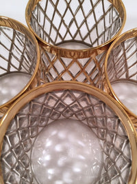 Load image into Gallery viewer, Imperial Glass Sekai Ichi 22-Karat Gold Mid-Century Small Whiskey Glasses (Set of 4)
