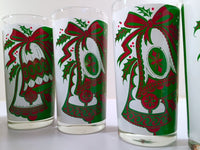 Load image into Gallery viewer, Libbey Party Time Mid-Century Ring Christmas Bells Glasses (Set of 8)
