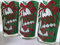 Load image into Gallery viewer, Libbey Party Time Mid-Century Ring Christmas Bells Glasses (Set of 8)
