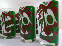 Load image into Gallery viewer, Libbey Party Time Mid-Century Ring Christmas Bells Glasses (Set of 8)
