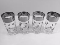 Load image into Gallery viewer, Vitreon Queens Luster Mid-Century Silver Polka Dot Platinum Glasses (Set of 4)
