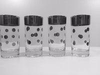 Load image into Gallery viewer, Vitreon Queens Luster Mid-Century Silver Polka Dot Platinum Glasses (Set of 4)
