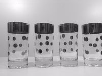 Load image into Gallery viewer, Vitreon Queens Luster Mid-Century Silver Polka Dot Platinum Glasses (Set of 4)
