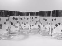 Load image into Gallery viewer, Vitreon Queens Luster Mid-Century Silver Polka Dot Platinum Glasses (Set of 6)
