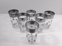 Load image into Gallery viewer, Vitreon Queens Luster Mid-Century Silver Polka Dot Platinum Glasses (Set of 6)
