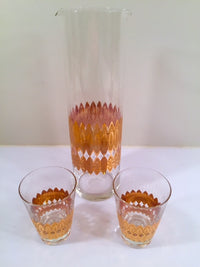 Load image into Gallery viewer, Pasinski Signed Mid-Century 22-Karat Gold Cocktail Set (1 Pitcher and 2 Glasses)
