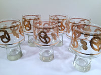 Load image into Gallery viewer, Culver Signed Mid-Century 22-Karat Gold Peanuts and Pretzels Glasses (Set of 6)
