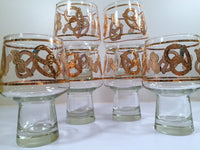 Load image into Gallery viewer, Culver Signed Mid-Century 22-Karat Gold Peanuts and Pretzels Glasses (Set of 6)
