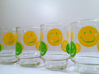 Load image into Gallery viewer, Retro Green and Yellow Smiley Face Glasses (Set of 4)

