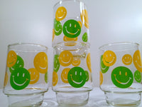 Load image into Gallery viewer, Retro Green and Yellow Smiley Face Glasses (Set of 4)
