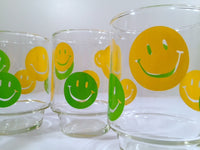 Load image into Gallery viewer, Retro Green and Yellow Smiley Face Glasses (Set of 4)
