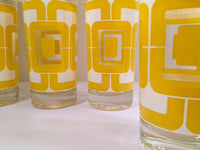 Load image into Gallery viewer, Libbey Retro Yellow and White Links Glasses (Set of 8)
