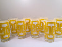 Load image into Gallery viewer, Libbey Retro Yellow and White Links Glasses (Set of 8)
