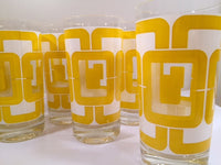 Load image into Gallery viewer, Libbey Retro Yellow and White Links Glasses (Set of 8)
