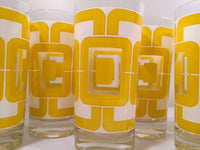 Load image into Gallery viewer, Libbey Retro Yellow and White Links Glasses (Set of 8)

