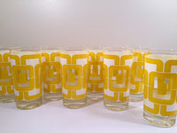 Load image into Gallery viewer, Libbey Retro Yellow and White Links Glasses (Set of 8)
