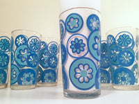 Load image into Gallery viewer, Hazel Atlas Mid-Century Hazelware Blue Flower Power Glasses (Set of 8)
