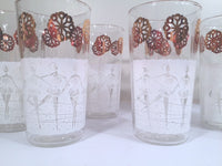 Load image into Gallery viewer, Anchor Hocking Mid-Century &quot;Happy Time&quot; Ballerina 8-Piece Set (Set of 8 Glasses with Original Box)
