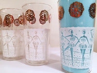 Load image into Gallery viewer, Anchor Hocking Mid-Century &quot;Happy Time&quot; Ballerina 8-Piece Set (Set of 8 Glasses with Original Box)
