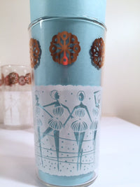 Load image into Gallery viewer, Anchor Hocking Mid-Century &quot;Happy Time&quot; Ballerina 8-Piece Set (Set of 8 Glasses with Original Box)
