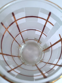 Load image into Gallery viewer, Libbey Mid-Century Golden Plaid M. Petti Signed Glasses (Set of 8 with Original Box)
