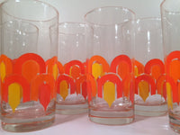 Load image into Gallery viewer, Libbey &quot;Informals&quot; Orange and Yellow Retro Loop Glasses (Set of 8)
