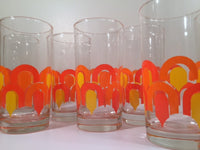 Load image into Gallery viewer, Libbey &quot;Informals&quot; Orange and Yellow Retro Loop Glasses (Set of 8)
