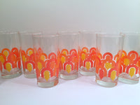 Load image into Gallery viewer, Libbey &quot;Informals&quot; Orange and Yellow Retro Loop Glasses (Set of 8)
