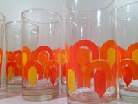 Load image into Gallery viewer, Libbey &quot;Informals&quot; Orange and Yellow Retro Loop Glasses (Set of 8)
