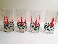 Load image into Gallery viewer, Dayton's 5 1/2" Height Christmas Candle and Holly Glasses (Set of 4)
