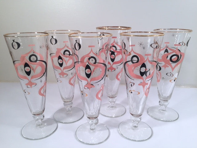 Libbey - Seville Mid Century Atomic Champagne/Pilsner Glasses (Set of 6)