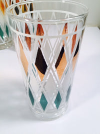 Load image into Gallery viewer, Classic Vintage Retro Blue - Gold and White Diamond Glasses (Set of 6)
