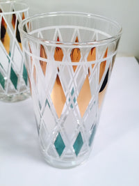 Load image into Gallery viewer, Classic Vintage Retro Blue - Gold and White Diamond Glasses (Set of 6)
