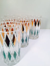 Load image into Gallery viewer, Classic Vintage Retro Blue - Gold and White Diamond Glasses (Set of 6)
