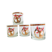 Load image into Gallery viewer, Culver Signed Mid-Century Rudolph The Red Nose Reindeer Old Fashion Glasses (Set of 4)
