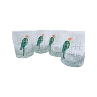 Load image into Gallery viewer, Cera Signed Mid-Century Caged Parrot Double Old Fashion Glasses (Set of 4)
