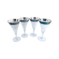 Load image into Gallery viewer, Dorothy Thorpe Mid-Century Allegro Silver Rim Wine Glasses (Set of 4)
