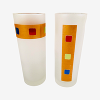 Load image into Gallery viewer, Federal Glass Mid-Century Gold Bar and Frosted Tall Collins Glasses (Set of 2)
