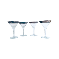 Load image into Gallery viewer, Dorothy Thorpe Mid-Century Allegro Silver Rim Martini Glasses (Set of 4)
