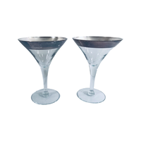 Load image into Gallery viewer, Dorothy Thorpe Mid-Century Allegro Silver Rim Martini Glasses (Set of 2)

