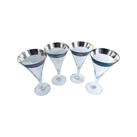 Load image into Gallery viewer, Dorothy Thorpe Mid-Century Allegro Silver Rim Wine Glasses (Set of 4)
