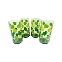 Load image into Gallery viewer, Retro Green Polka Dot Highball Glasses (Set of 4)
