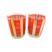 Load image into Gallery viewer, Georges Briard Signed Gold and Orange Abstract Double Old Fashion Glasses (Set of 2)
