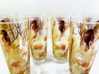 Load image into Gallery viewer, Bartlett Collins Mid-Century Under the Sea 22-Karat Gold Collins Glasses (Set of 6)
