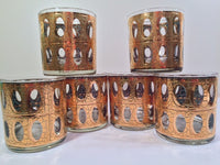 Load image into Gallery viewer, Culver - Signed Mid-Century Pisa 22-Karat Gold Low-Ball Rock Glasses (Set of 6)
