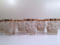 Load image into Gallery viewer, Mid-Century "Birds and the Bees" Double Old Fashion Glasses (Set of 6)
