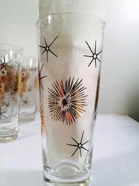 Load image into Gallery viewer, Federal Glass 22- Karat Gold and Black Retro Atomic Collins Glasses (Set of 7)
