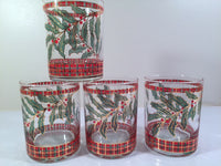 Load image into Gallery viewer, Culver Signed Mid-Century Christmas Holly and Berry Double Old Fashion Glasses (Set of 4)
